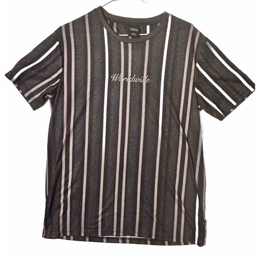 Sunrise Kingdom Men's T Shirt Size Small Striped Charcoal Grey/Black, Worldwide